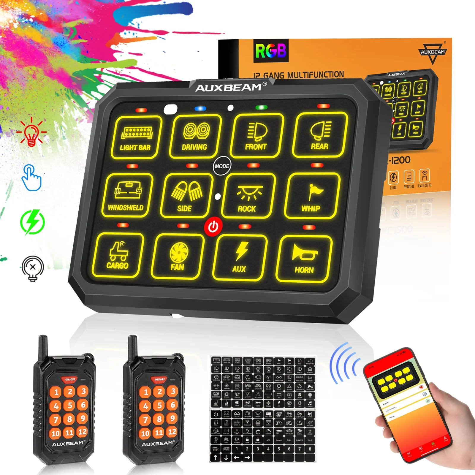 Auxbeam AC-1200 RGB Switch Panel (One-Sided Outlet) - Image 12